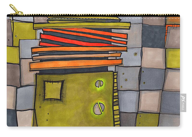 Drawing Zip Pouch featuring the drawing Misconstrued Housing by Sandra Church