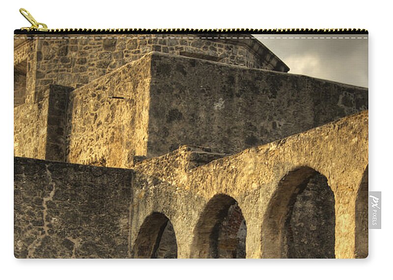 Mission Zip Pouch featuring the photograph Mission San Jose II by Jim And Emily Bush