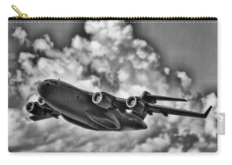 Boeing C-17 Globemaster Iii Zip Pouch featuring the photograph Mission-Strategic Airlift by Douglas Barnard