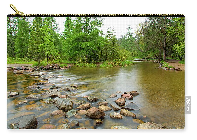 Mississippi Headwaters Zip Pouch featuring the photograph Mississippi Begins by Nancy Dunivin