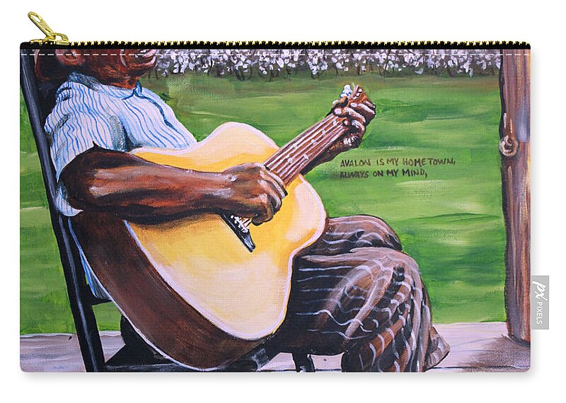 Mississippi Zip Pouch featuring the painting Mississippi John Hurt by Karl Wagner