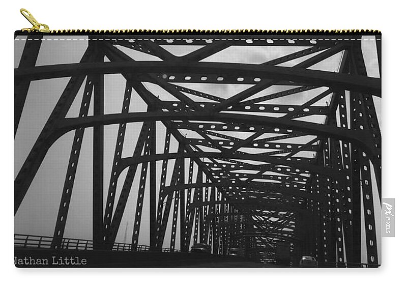 Baton Rouge Zip Pouch featuring the photograph Mississippi River Bridge by Nathan Little