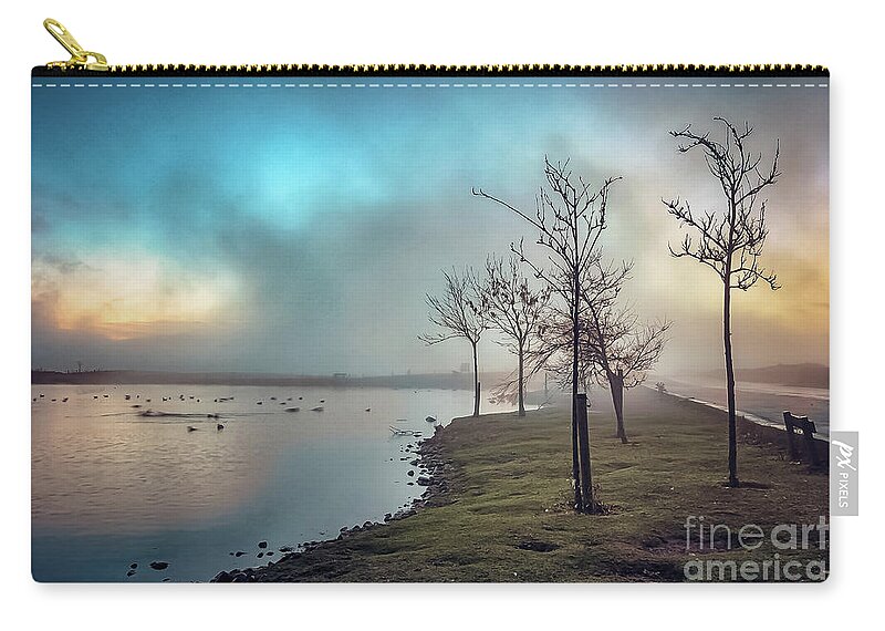Dslr Zip Pouch featuring the photograph Mist over the tarn by Mariusz Talarek