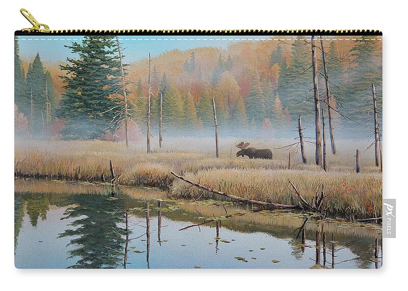 #faatoppicks Zip Pouch featuring the painting Mists of Dawn by Jake Vandenbrink