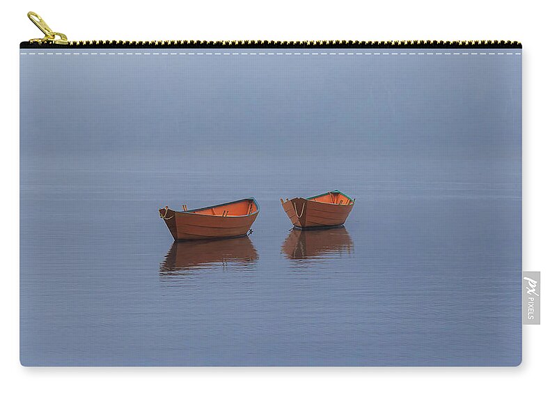 Boat Zip Pouch featuring the photograph Misty Morning by Rob Davies