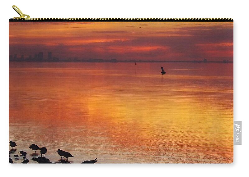 Sun Zip Pouch featuring the photograph Misty Morning by Stoney Lawrentz