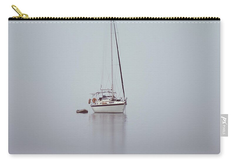 Boat Zip Pouch featuring the photograph Misty Weather by Stelios Kleanthous
