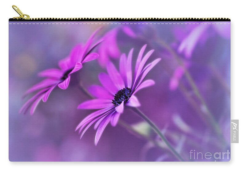 Photography Zip Pouch featuring the photograph Misty Young Daisies by Kaye Menner by Kaye Menner