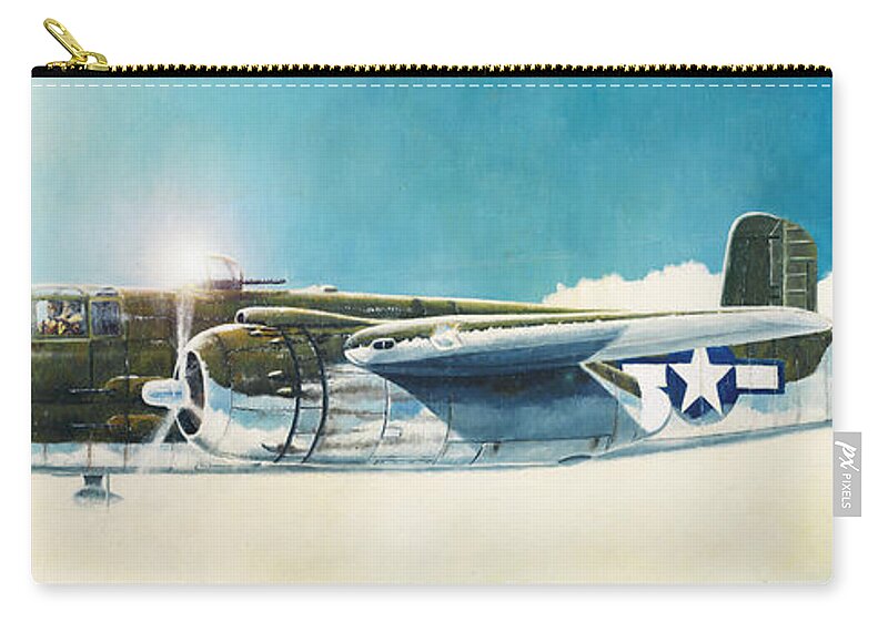 Aviation Zip Pouch featuring the painting Mitchell by Douglas Castleman