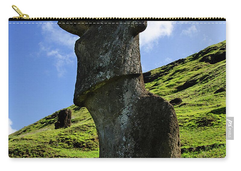 Easter Island Zip Pouch featuring the photograph Moai Rapa Nui 5 by Bob Christopher