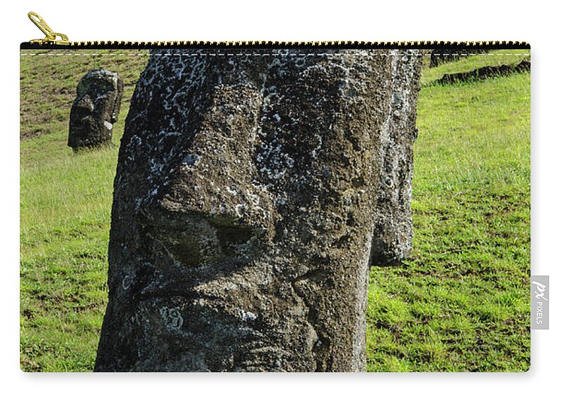 Easter Island Zip Pouch featuring the photograph Moai Rapa Nui 6 by Bob Christopher