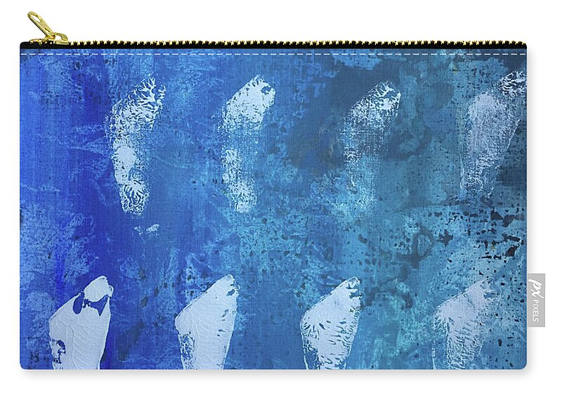 Abstract Zip Pouch featuring the painting Modern Fossil by Robin Pedrero