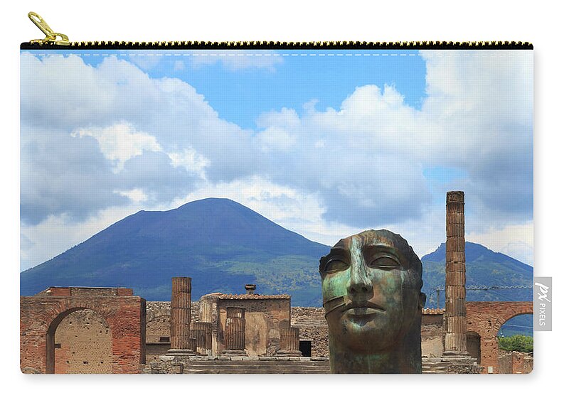Amidst Zip Pouch featuring the photograph Modern Pompeii Art with Mount Vesuvius by Travis Rogers