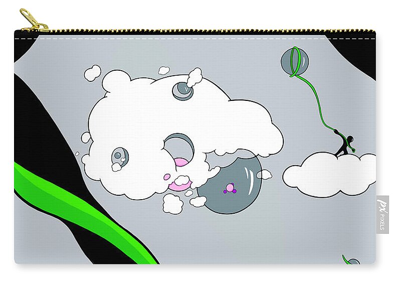 Molecular Zip Pouch featuring the drawing Molecular Playground by Craig Tilley