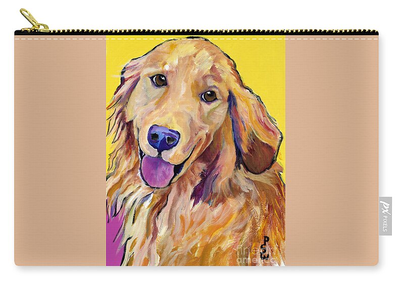 Acrylic Paintings Zip Pouch featuring the painting Molly by Pat Saunders-White