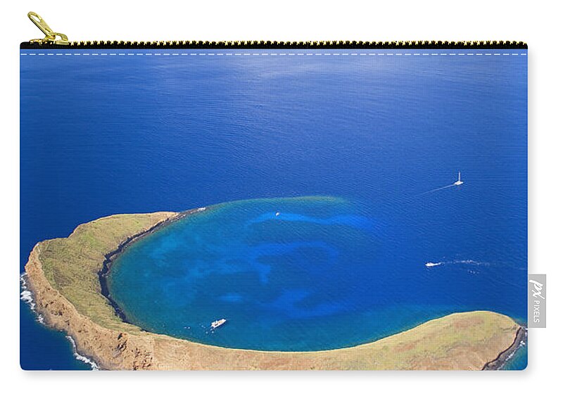 Above Zip Pouch featuring the photograph Molokini Crater by Ron Dahlquist - Printscapes