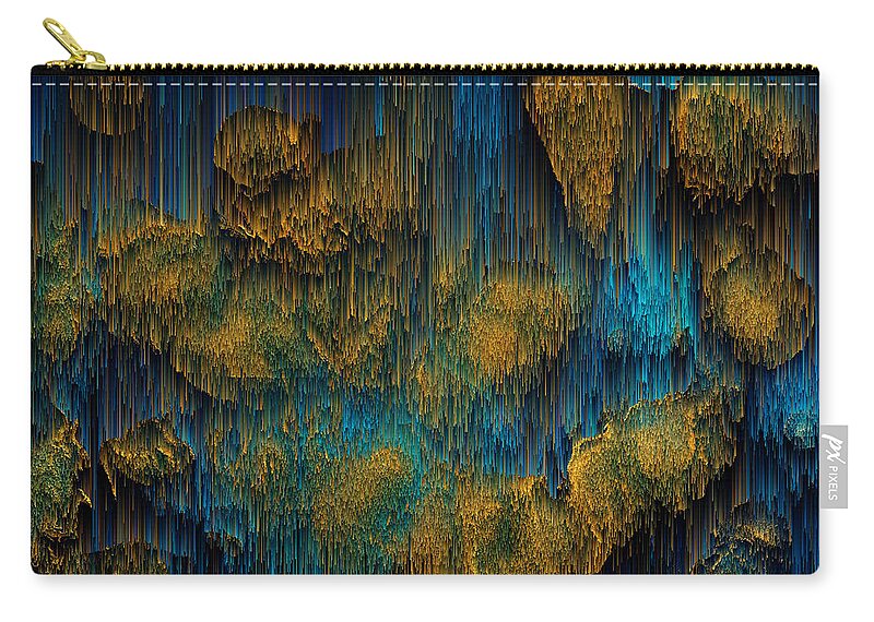 Glitch Zip Pouch featuring the digital art Molten - Pixel Art by Jennifer Walsh