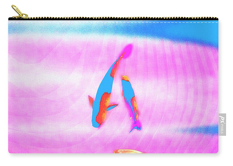 Fishes Zip Pouch featuring the digital art Mom, Dad and I. by Nat Air Craft