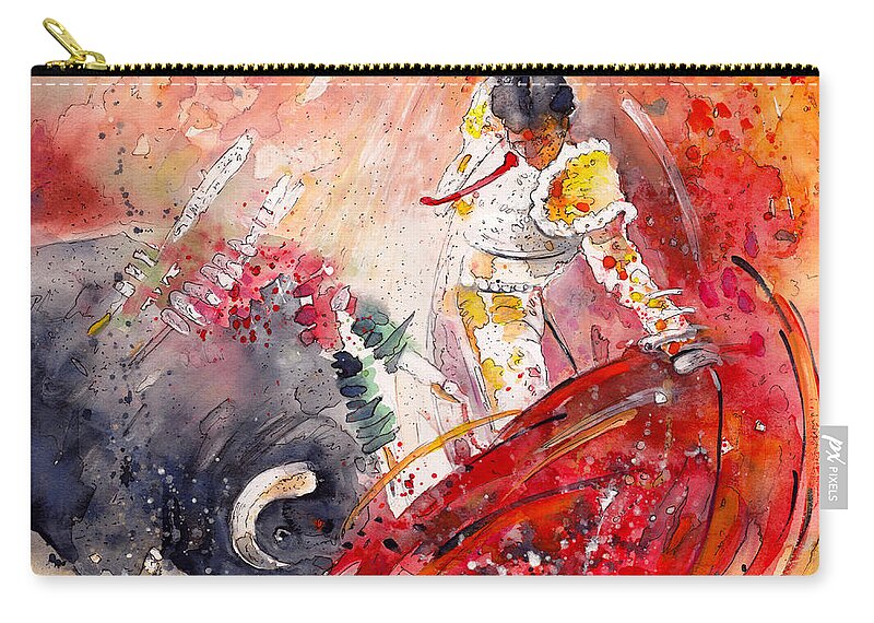 Animals Zip Pouch featuring the painting Moment Of Truth by Miki De Goodaboom