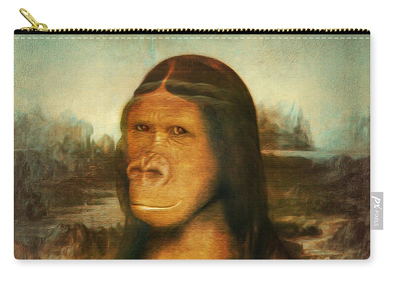 Primate Zip Pouch featuring the painting Mona Rilla by Gravityx9 Designs