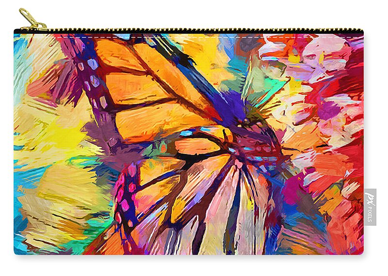 Insect Zip Pouch featuring the painting Monarch Butterfly by Chris Butler