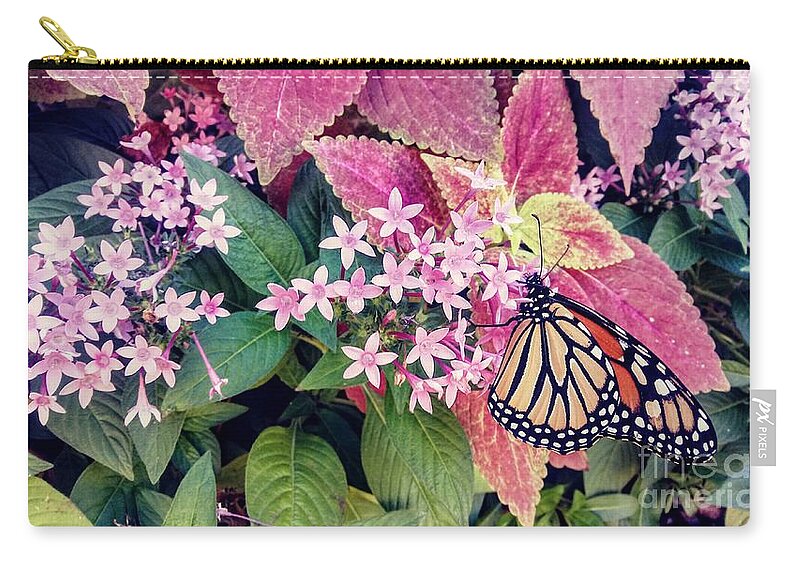 Butterfly Zip Pouch featuring the photograph Monarch Butterfly Garden by Pat Davidson