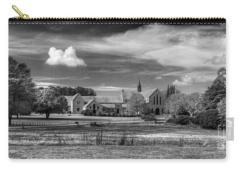 Monastry Zip Pouch featuring the photograph Monasterio Trapense de Azul by Bernardo Galmarini