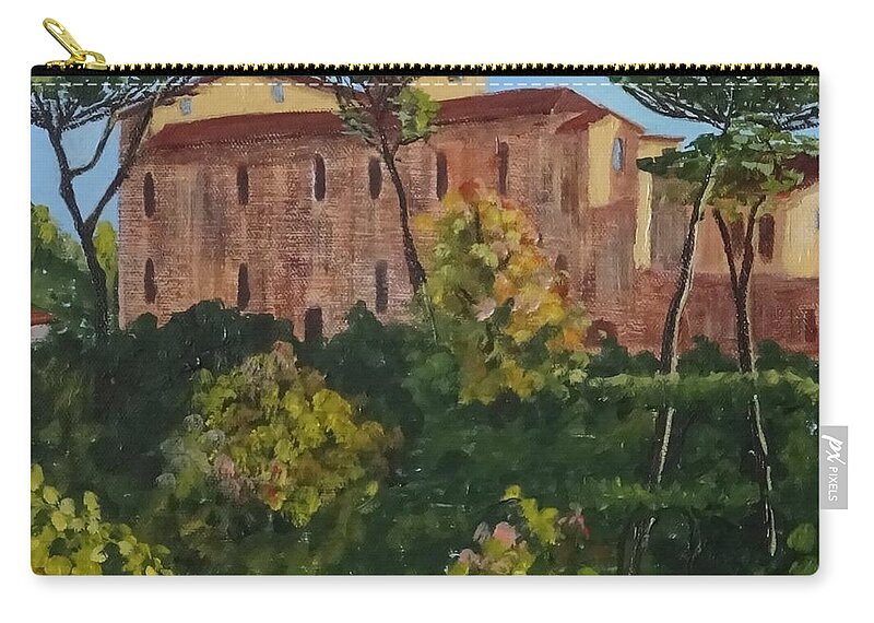 Diane Arlitt Zip Pouch featuring the painting Monastero by Diane Arlitt