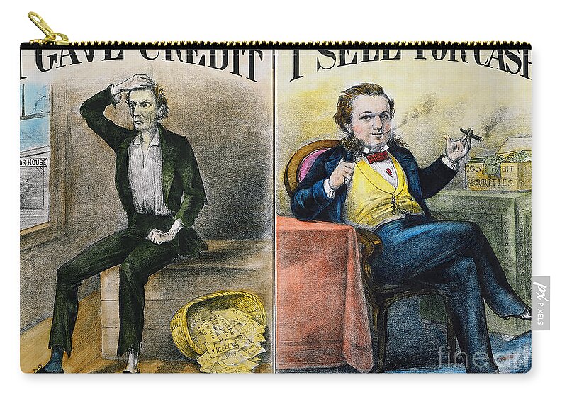  Zip Pouch featuring the painting Money Lending, 1870 by Granger