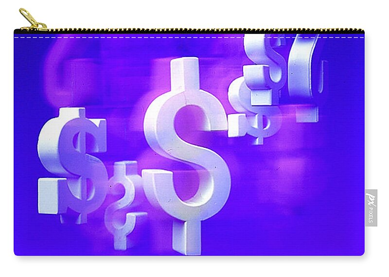Conceptual Photography Zip Pouch featuring the photograph Money Problems by Steven Huszar