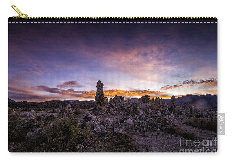 California Zip Pouch featuring the photograph Mono Lake Sunset 5 by Timothy Hacker