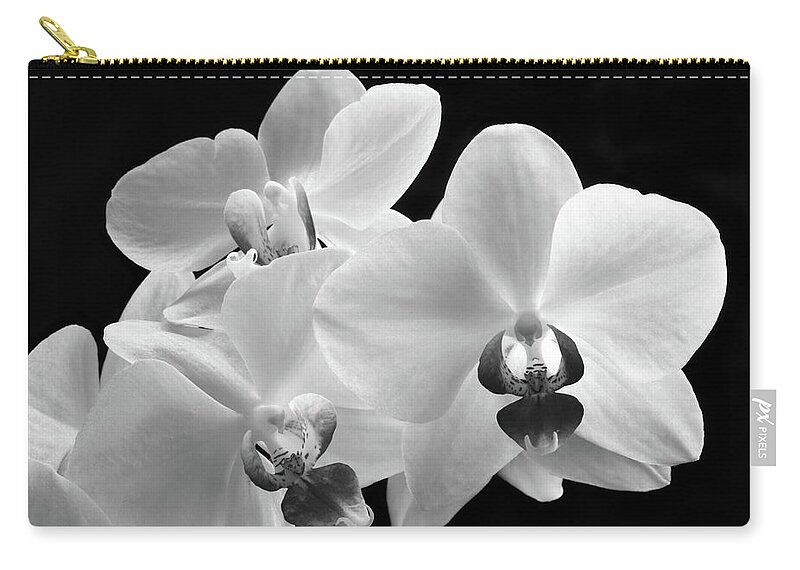 Orchid Carry-all Pouch featuring the photograph Monochrome Orchid by Terence Davis