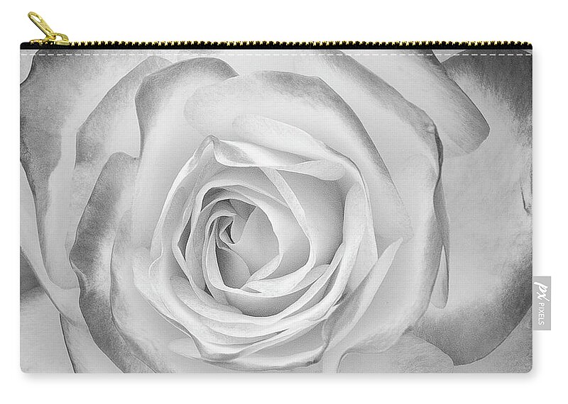 Monochrome Carry-all Pouch featuring the photograph Monochrome Rose by John Roach