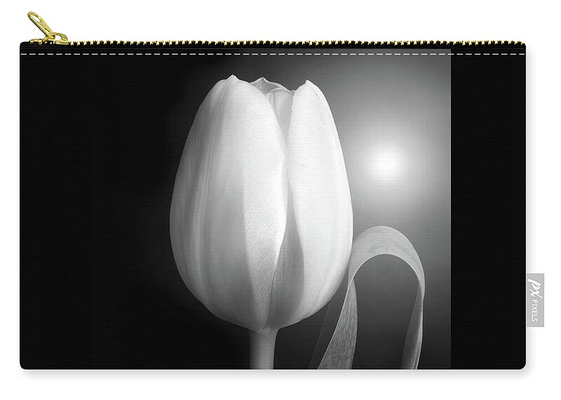 Tulips Carry-all Pouch featuring the photograph Monochrome Tulip portrait by Terence Davis