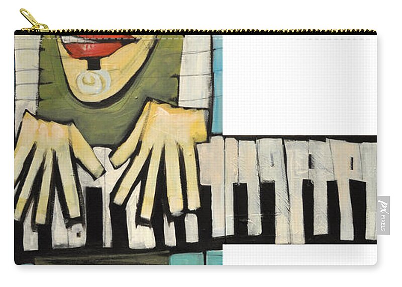 Piano Zip Pouch featuring the painting Monsieur Keys by Tim Nyberg
