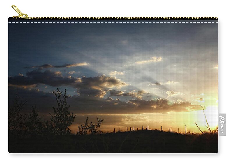 Sunset Zip Pouch featuring the photograph Monsoon Sunset 2016 by Elaine Malott