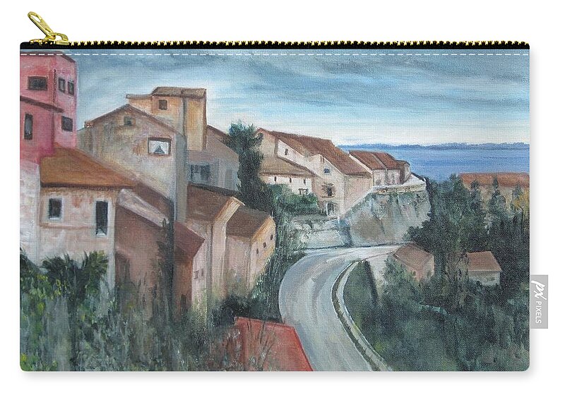 Italy Carry-all Pouch featuring the painting Montepulciano by Paula Pagliughi
