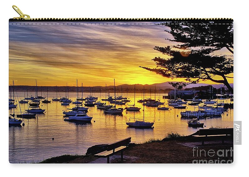 Monterey Zip Pouch featuring the photograph Monterey Bay Sunrise by Alex Morales
