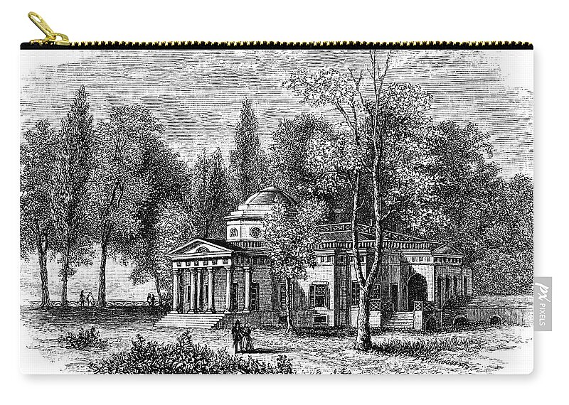 Virginia Zip Pouch featuring the photograph Monticello Thomas Jefferson Home by Phil Cardamone