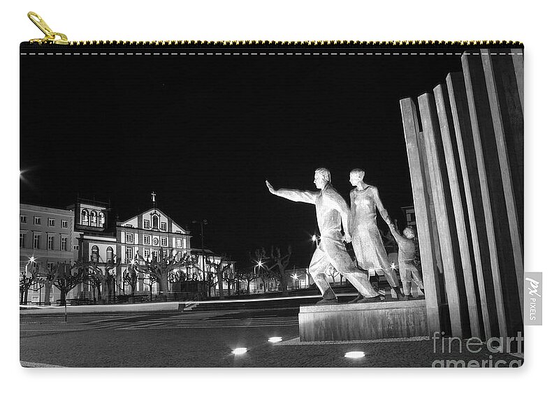Azores Zip Pouch featuring the photograph Monument to the Emigrant by Gaspar Avila