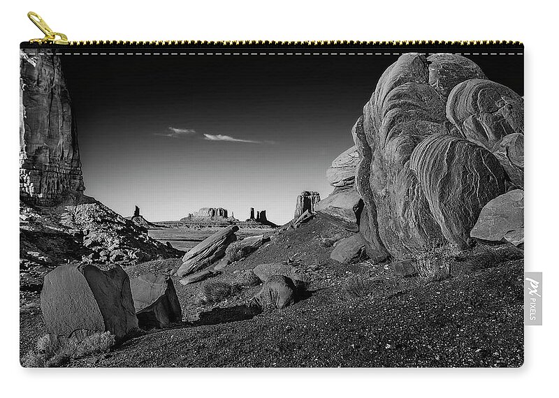 Utah Zip Pouch featuring the photograph Monument Valley Rock Formations by Phil Cardamone