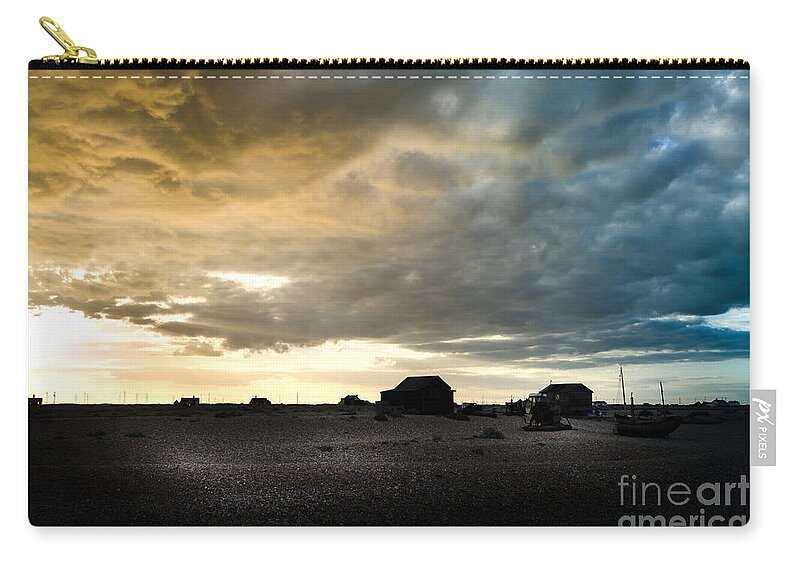 Beach Carry-all Pouch featuring the photograph Moody Sky, Dungeness Beach by Perry Rodriguez