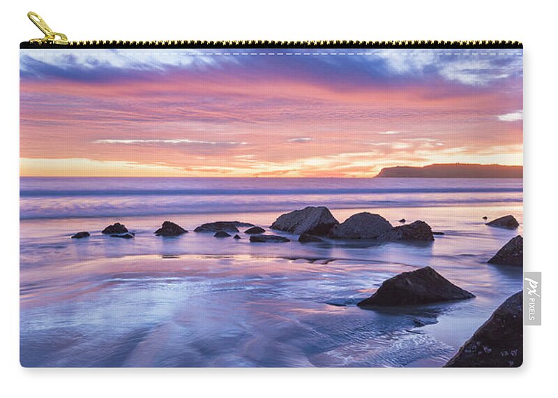 Point Loma Zip Pouch featuring the photograph Moon Above by Dan McGeorge