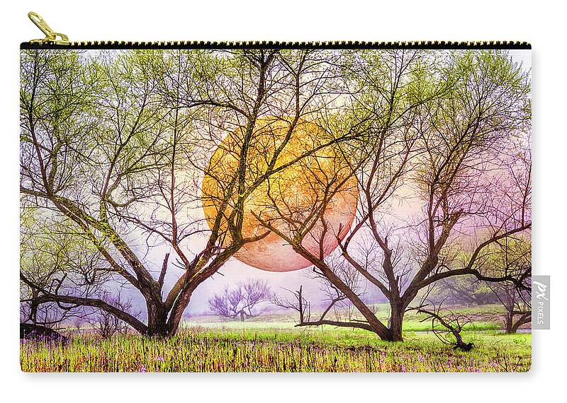 Appalachia Zip Pouch featuring the photograph Moon Etchings by Debra and Dave Vanderlaan