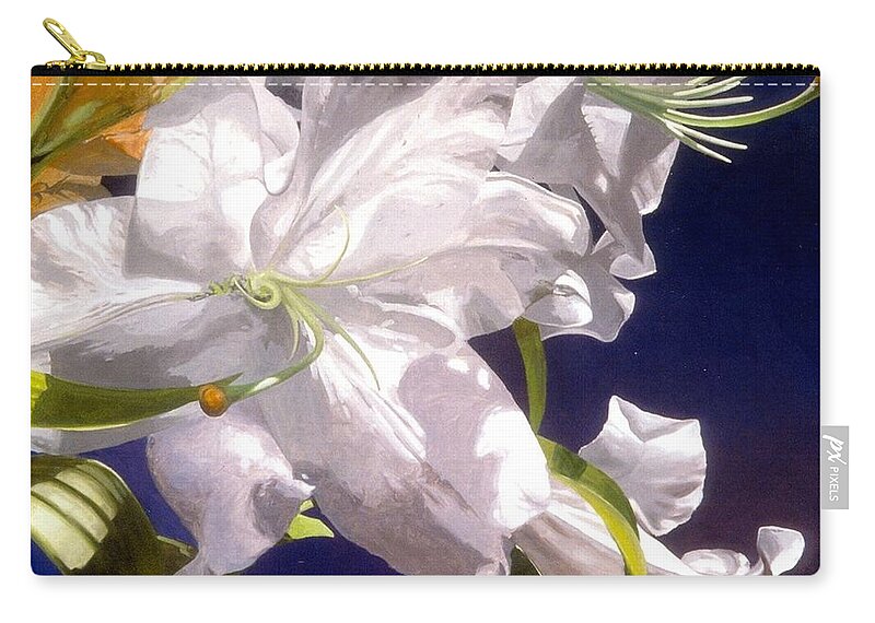  Zip Pouch featuring the painting Moon Glow by Jessica Anne Thomas