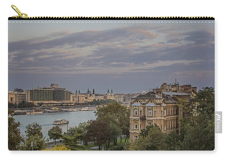 Joan Carroll Zip Pouch featuring the photograph Moon Over Budapest by Joan Carroll