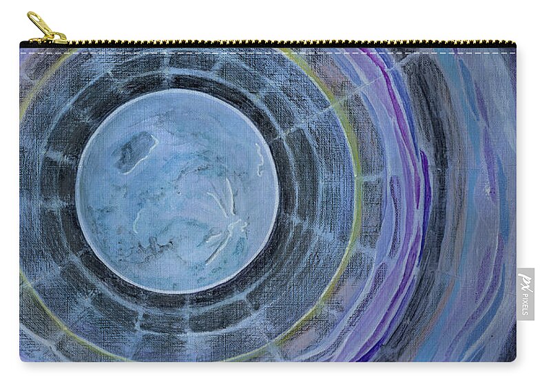 Moon Zip Pouch featuring the painting Moonflowers on the Supermoon by Amelia Stephenson at Ameliaworks