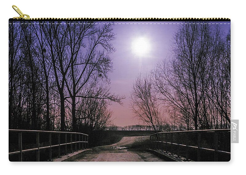Night Zip Pouch featuring the photograph Moonlight by Marc Braner