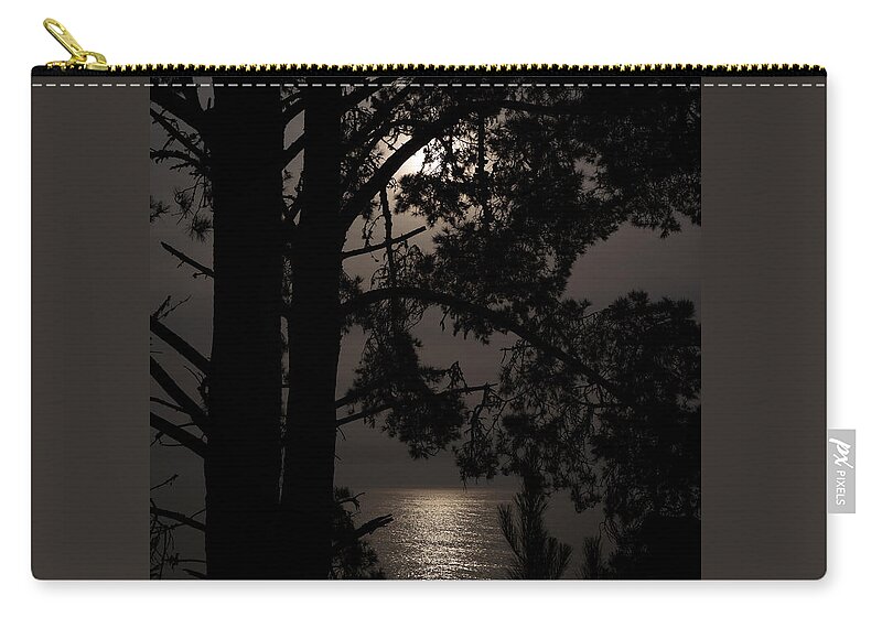 Moonlight Zip Pouch featuring the photograph Moonlight Over the Pacific by Derek Dean
