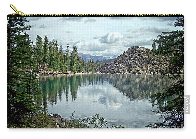 Moraine Lake Zip Pouch featuring the photograph Moraine Lake Canadian Rockies by Lynn Bolt